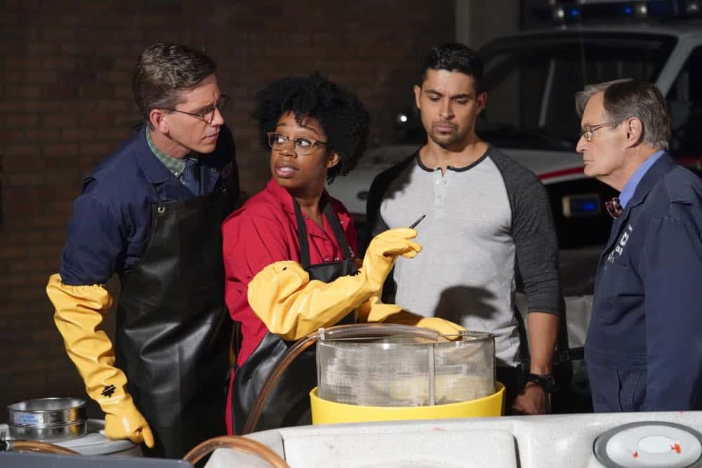 ÃÂLove Thy NeighborààAfter a Navy lieutenant is found murdered in his hot tub, the team interviews several families in the victimÃÂs peculiar neighborhood. Also, Torres must face the consequences after a volatile night out with Palmer, on NCIS, Tuesday, Oct. 2 (8:00-9:00 PM, ET/PT) on the CBS Television Network. Pictured: Brian Dietzen, Diona Reasonover, Wilmer Valderrama, David McCallum. Photo: Robert Voets/CBS é2018 CBS Broadcasting, Inc. All Rights Reserved