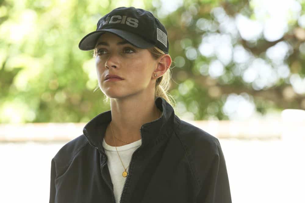 "Love Thy Neighbor" - After a Navy lieutenant is found murdered in his hot tub, the team interviews several families in the victimÃÂs peculiar neighborhood. Also, Torres must face the consequences after a volatile night out with Palmer, on NCIS, Tuesday, Oct. 2 (8:00-9:00 PM, ET/PT) on the CBS Television Network. Pictured: Emily Wickersham Photo: Michael Yarish/CBS é2018 CBS Broadcasting, Inc. All Rights Reserved "Love Thy Neighbor" - After a Navy lieutenant is found murdered in his hot tub, the team interviews several families in the victimÃÂs peculiar neighborhood. Also, Torres must face the consequences after a volatile night out with Palmer, on NCIS, Tuesday, Oct. 2 (8:00-9:00 PM, ET/PT) on the CBS Television Network. Pictured: Emily Wickersham Photo: Michael Yarish/CBS é2018 CBS Broadcasting, Inc. All Rights Reserved