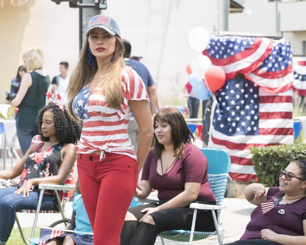 MODERN FAMILY - "I Love a Parade" - The Pritchett-Dunphy-Tucker clan are going to be setting off more than a few fireworks when they get together at the annual Fourth of July parade where Jay will be acting as the grand marshal. Meanwhile, Haley’s goodbye with Arvin before his trip to Switzerland doesn’t go as well as she pictured it and is distracted by the return of an old flame during the 10th season premiere, on "Modern Family," WEDNESDAY, SEPT. 26 (9:00-9:31 p.m. EDT), on The ABC Television Network. (ABC/Kelsey McNeal) SOFIA VERGARA