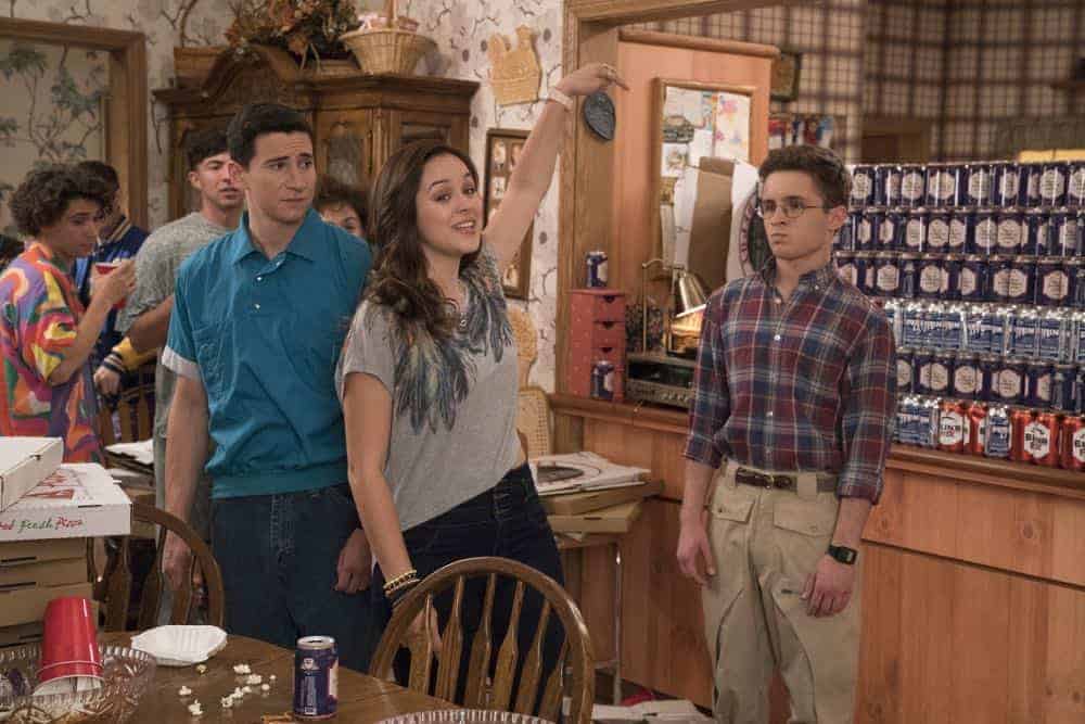THE GOLDBERGS - "Sixteen Candles" - It’s Adam’s 16th birthday, but his parents are too distracted by Barry and Lainey’s engagement and Erica’s band ambitions to remember their youngest son’s big day. But the situation presents an opportunity for Adam to ask Erica to put him on the high school social map. Meanwhile, Beverly thinks she can scare Barry and Lainey straight with the reality of being adults, on the season premiere of "The Goldbergs," WEDNESDAY, SEPT. 26 (8:00–8:30 p.m. EDT), on The ABC Television Network. (ABC/Mitch Haaseth)<br /> THE GOLDBERGS - "Sixteen Candles" - It’s Adam’s 16th birthday, but his parents are too distracted by Barry and Lainey’s engagement and Erica’s band ambitions to remember their youngest son’s big day. But the situation presents an opportunity for Adam to ask Erica to put him on the high school social map. Meanwhile, Beverly thinks she can scare Barry and Lainey straight with the reality of being adults, on the season premiere of "The Goldbergs," WEDNESDAY, SEPT. 26 (8:00–8:30 p.m. EDT), on The ABC Television Network. (ABC/Mitch Haaseth) SAM LERNER, HAYLEY ORRANTIA, SEAN GIAMBRONE