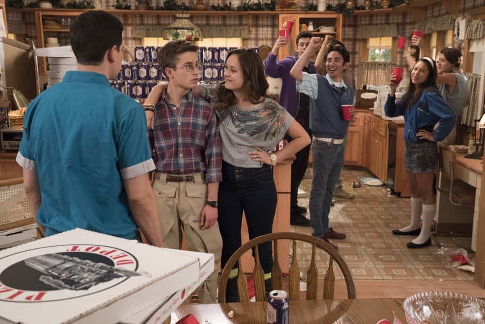 THE GOLDBERGS - "Sixteen Candles" - It’s Adam’s 16th birthday, but his parents are too distracted by Barry and Lainey’s engagement and Erica’s band ambitions to remember their youngest son’s big day. But the situation presents an opportunity for Adam to ask Erica to put him on the high school social map. Meanwhile, Beverly thinks she can scare Barry and Lainey straight with the reality of being adults, on the season premiere of "The Goldbergs," WEDNESDAY, SEPT. 26 (8:00–8:30 p.m. EDT), on The ABC Television Network. (ABC/Mitch Haaseth) SEAN GIAMBRONE, HAYLEY ORRANTIA THE GOLDBERGS - "Sixteen Candles" - It’s Adam’s 16th birthday, but his parents are too distracted by Barry and Lainey’s engagement and Erica’s band ambitions to remember their youngest son’s big day. But the situation presents an opportunity for Adam to ask Erica to put him on the high school social map. Meanwhile, Beverly thinks she can scare Barry and Lainey straight with the reality of being adults, on the season premiere of "The Goldbergs," WEDNESDAY, SEPT. 26 (8:00–8:30 p.m. EDT), on The ABC Television Network. (ABC/Mitch Haaseth) SEAN GIAMBRONE, HAYLEY ORRANTIA