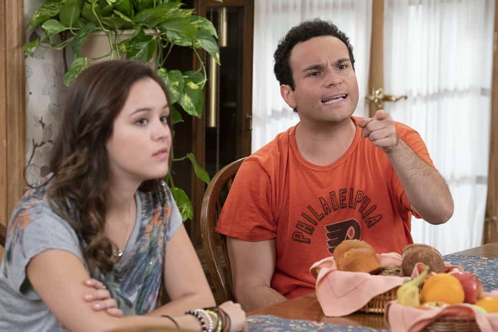 THE GOLDBERGS - "Sixteen Candles" - It’s Adam’s 16th birthday, but his parents are too distracted by Barry and Lainey’s engagement and Erica’s band ambitions to remember their youngest son’s big day. But the situation presents an opportunity for Adam to ask Erica to put him on the high school social map. Meanwhile, Beverly thinks she can scare Barry and Lainey straight with the reality of being adults, on the season premiere of "The Goldbergs," WEDNESDAY, SEPT. 26 (8:00–8:30 p.m. EDT), on The ABC Television Network. (ABC/Ron Tom) HAYLEY ORRANTIA, TROY GENTILE THE GOLDBERGS - "Sixteen Candles" - It’s Adam’s 16th birthday, but his parents are too distracted by Barry and Lainey’s engagement and Erica’s band ambitions to remember their youngest son’s big day. But the situation presents an opportunity for Adam to ask Erica to put him on the high school social map. Meanwhile, Beverly thinks she can scare Barry and Lainey straight with the reality of being adults, on the season premiere of "The Goldbergs," WEDNESDAY, SEPT. 26 (8:00–8:30 p.m. EDT), on The ABC Television Network. (ABC/Ron Tom) HAYLEY ORRANTIA, TROY GENTILE