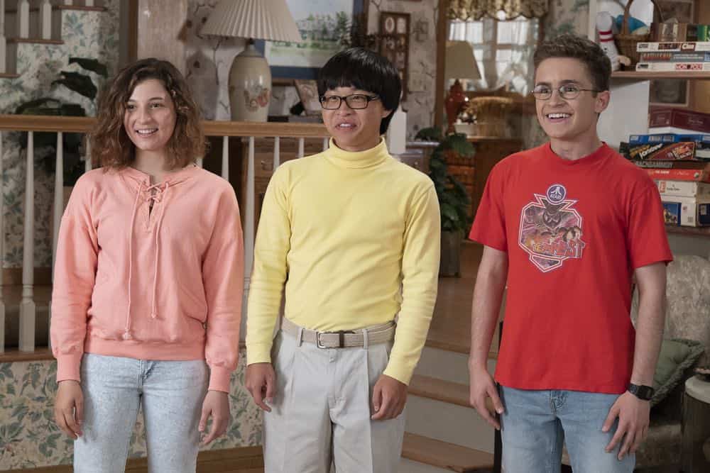 THE GOLDBERGS - "Sixteen Candles" - It’s Adam’s 16th birthday, but his parents are too distracted by Barry and Lainey’s engagement and Erica’s band ambitions to remember their youngest son’s big day. But the situation presents an opportunity for Adam to ask Erica to put him on the high school social map. Meanwhile, Beverly thinks she can scare Barry and Lainey straight with the reality of being adults, on the season premiere of "The Goldbergs," WEDNESDAY, SEPT. 26 (8:00–8:30 p.m. EDT), on The ABC Television Network. (ABC/Ron Tom) STEPHANIE KATHERINE GRANT, KENNY RIDWAN, SEAN GIAMBRONE THE GOLDBERGS - "Sixteen Candles" - It’s Adam’s 16th birthday, but his parents are too distracted by Barry and Lainey’s engagement and Erica’s band ambitions to remember their youngest son’s big day. But the situation presents an opportunity for Adam to ask Erica to put him on the high school social map. Meanwhile, Beverly thinks she can scare Barry and Lainey straight with the reality of being adults, on the season premiere of "The Goldbergs," WEDNESDAY, SEPT. 26 (8:00–8:30 p.m. EDT), on The ABC Television Network. (ABC/Ron Tom) STEPHANIE KATHERINE GRANT, KENNY RIDWAN, SEAN GIAMBRONE