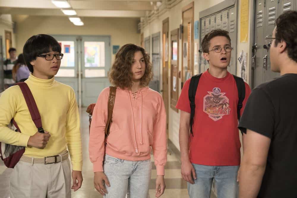 THE GOLDBERGS - "Sixteen Candles" - It’s Adam’s 16th birthday, but his parents are too distracted by Barry and Lainey’s engagement and Erica’s band ambitions to remember their youngest son’s big day. But the situation presents an opportunity for Adam to ask Erica to put him on the high school social map. Meanwhile, Beverly thinks she can scare Barry and Lainey straight with the reality of being adults, on the season premiere of "The Goldbergs," WEDNESDAY, SEPT. 26 (8:00–8:30 p.m. EDT), on The ABC Television Network. (ABC/Mitch Haaseth) KENNY RIDWAN, STEPHANIE KATHERINE GRANT, SEAN GIAMBRONE THE GOLDBERGS - "Sixteen Candles" - It’s Adam’s 16th birthday, but his parents are too distracted by Barry and Lainey’s engagement and Erica’s band ambitions to remember their youngest son’s big day. But the situation presents an opportunity for Adam to ask Erica to put him on the high school social map. Meanwhile, Beverly thinks she can scare Barry and Lainey straight with the reality of being adults, on the season premiere of "The Goldbergs," WEDNESDAY, SEPT. 26 (8:00–8:30 p.m. EDT), on The ABC Television Network. (ABC/Mitch Haaseth) KENNY RIDWAN, STEPHANIE KATHERINE GRANT, SEAN GIAMBRONE