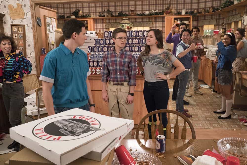 THE GOLDBERGS - "Sixteen Candles" - It’s Adam’s 16th birthday, but his parents are too distracted by Barry and Lainey’s engagement and Erica’s band ambitions to remember their youngest son’s big day. But the situation presents an opportunity for Adam to ask Erica to put him on the high school social map. Meanwhile, Beverly thinks she can scare Barry and Lainey straight with the reality of being adults, on the season premiere of "The Goldbergs," WEDNESDAY, SEPT. 26 (8:00–8:30 p.m. EDT), on The ABC Television Network. (ABC/Mitch Haaseth) SAM LERNER, SEAN GIAMBRONE, HAYLEY ORRANTIA