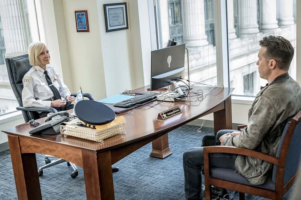 CHICAGO P.D. -- "New Normal" Episode 601 -- Pictured: (l-r) Anne Heche as Katherine Brennan, Jon Seda as Antonio Dawson -- (Photo by: Matt Dinerstein/NBC) CHICAGO P.D. -- "New Normal" Episode 601 -- Pictured: (l-r) Anne Heche as Katherine Brennan, Jon Seda as Antonio Dawson -- (Photo by: Matt Dinerstein/NBC)