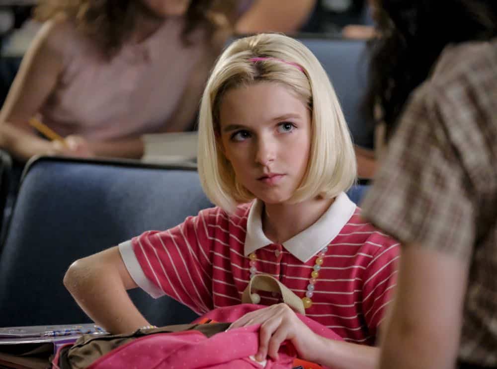 "A Rival Prodigy and Sir Isaac Neutron" - Pictured: Paige (McKenna Grace). When Dr. Sturgis (Wallace Shawn) bonds with Paige (McKenna Grace), another ten year-old genius, Sheldon's jealousy leads Meemaw to intervene. Also, Mary invites Paige's family over for a play date, when YOUNG SHELDON airs in its regular time slot, Thursday, Sept. 27 (8:31-9:01 PM, ET/PT) on the CBS Television Network. Photo: Darren Michaels/Warner Bros. Entertainment Inc. é 2018 WBEI. All rights reserved. "A Rival Prodigy and Sir Isaac Neutron" - Pictured: Paige (McKenna Grace). When Dr. Sturgis (Wallace Shawn) bonds with Paige (McKenna Grace), another ten year-old genius, Sheldon's jealousy leads Meemaw to intervene. Also, Mary invites Paige's family over for a play date, when YOUNG SHELDON airs in its regular time slot, Thursday, Sept. 27 (8:31-9:01 PM, ET/PT) on the CBS Television Network. Photo: Darren Michaels/Warner Bros. Entertainment Inc. é 2018 WBEI. All rights reserved.