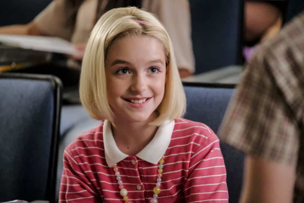 "A Rival Prodigy and Sir Isaac Neutron" - Pictured: Paige (McKenna Grace). When Dr. Sturgis (Wallace Shawn) bonds with Paige (McKenna Grace), another ten year-old genius, Sheldon's jealousy leads Meemaw to intervene. Also, Mary invites Paige's family over for a play date, when YOUNG SHELDON airs in its regular time slot, Thursday, Sept. 27 (8:31-9:01 PM, ET/PT) on the CBS Television Network. Photo: Darren Michaels/Warner Bros. Entertainment Inc. é 2018 WBEI. All rights reserved. "A Rival Prodigy and Sir Isaac Neutron" - Pictured: Paige (McKenna Grace). When Dr. Sturgis (Wallace Shawn) bonds with Paige (McKenna Grace), another ten year-old genius, Sheldon's jealousy leads Meemaw to intervene. Also, Mary invites Paige's family over for a play date, when YOUNG SHELDON airs in its regular time slot, Thursday, Sept. 27 (8:31-9:01 PM, ET/PT) on the CBS Television Network. Photo: Darren Michaels/Warner Bros. Entertainment Inc. é 2018 WBEI. All rights reserved.