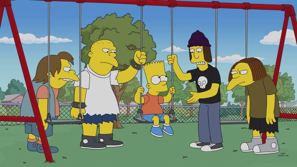 THE SIMPSONS: Bart takes a dare, and ends up in the hospital. To cover for himself and Homer, he says he went to Heaven and met Jesus. Christian producers offer the Simpsons a movie deal, which Homer takes. But Bart can’t deal with the guilt and comes clean to Marge after the movie is finished in the all-new “Bart’s Not Dead” episode of THE SIMPSONS airing Sunday, Sept. 30, (8:00-8:30 PM ET/PT). THE SIMPSONS ™ and © 2018 TCFFC ALL RIGHTS RESERVED THE SIMPSONS: Bart takes a dare, and ends up in the hospital. To cover for himself and Homer, he says he went to Heaven and met Jesus. Christian producers offer the Simpsons a movie deal, which Homer takes. But Bart can’t deal with the guilt and comes clean to Marge after the movie is finished in the all-new “Bart’s Not Dead” episode of THE SIMPSONS airing Sunday, Sept. 30, (8:00-8:30 PM ET/PT). THE SIMPSONS ™ and © 2018 TCFFC ALL RIGHTS RESERVED