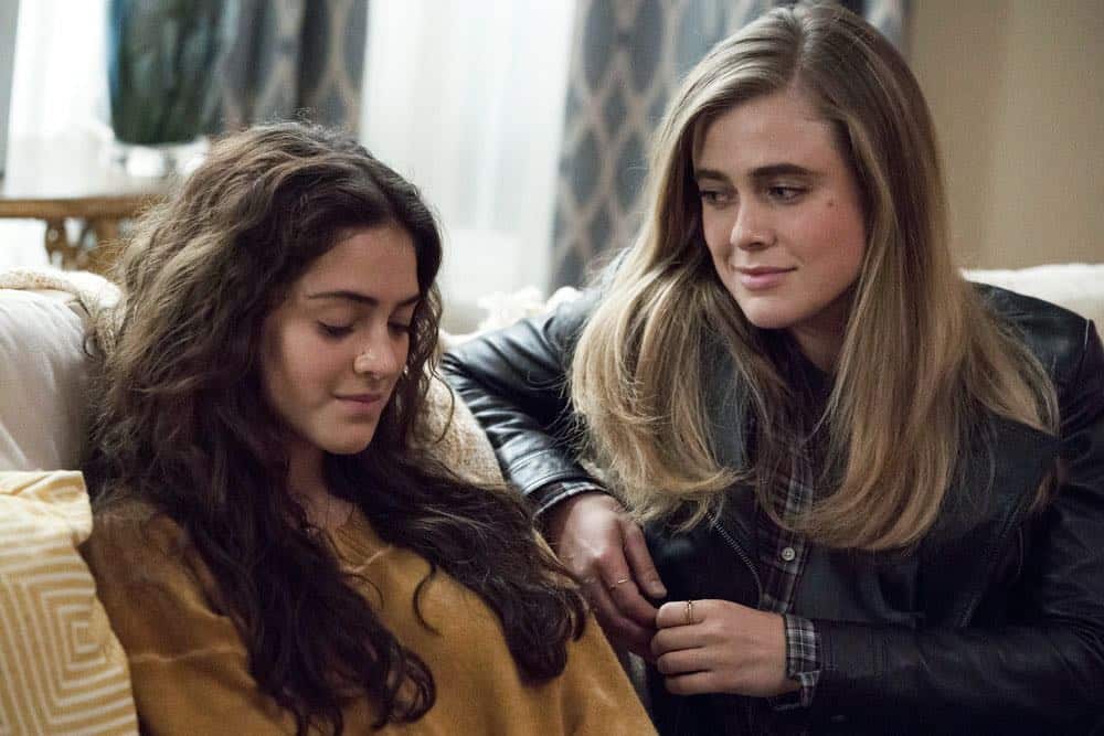 MANIFEST -- "Reentry" Episode 102 -- Pictured: (l-r) Luna Blaise as Olive Stone, Melissa Roxburgh as Michaela Stone -- (Photo by: Virginia Sherwood/NBC) MANIFEST -- "Reentry" Episode 102 -- Pictured: (l-r) Luna Blaise as Olive Stone, Melissa Roxburgh as Michaela Stone -- (Photo by: Virginia Sherwood/NBC)