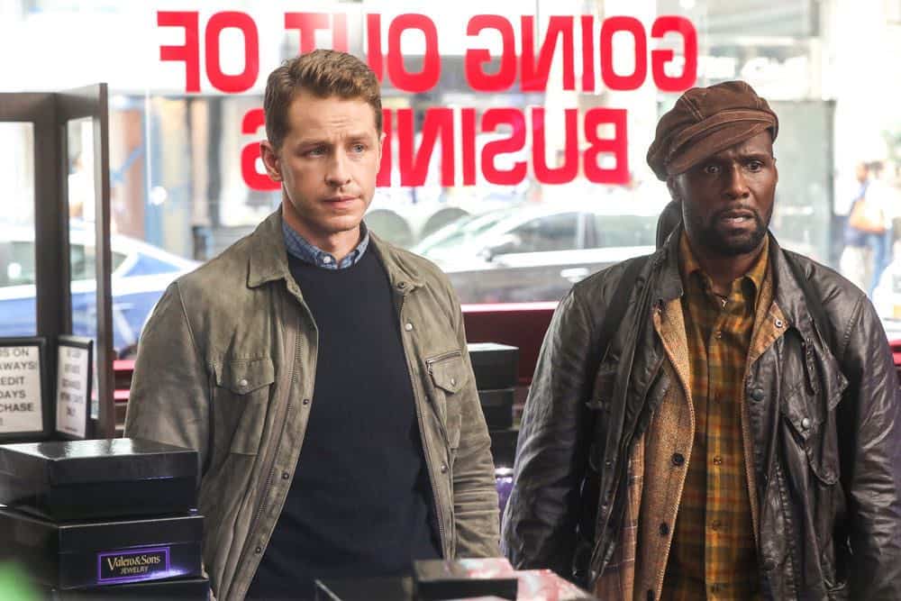 MANIFEST -- "Reentry" Episode 102 -- Pictured: (l-r) Josh Dallas as Ben Stone, Curtiss Cook as Radd -- (Photo by: Craig Blankenhorn/NBC)
