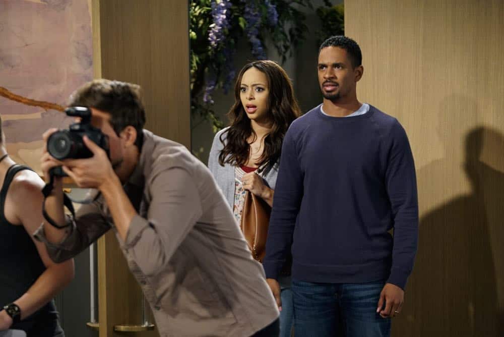 HAPPY TOGETHER stars Damon Wayans Jr. (right) and Amber Stevens West (center) in a comedy about a 30-something happily married couple who begin to reconnect with their younger, cooler selves when Cooper (Felix Mallard, left), an exuberant young pop star drawn to their super ordinary suburban life, unexpectedly moves in with them. HAPPY TOGETHER premieres Monday, October 1st (8:30-9:00 PM, ET/PT) on the CBS Television Network. Photo: Cliff Lipson/CBS é2018 CBS Broadcasting, Inc. All Rights Reserved Photo: Cliff Lipson/CBS é2018 CBS Broadcasting, Inc. All Rights Reserved