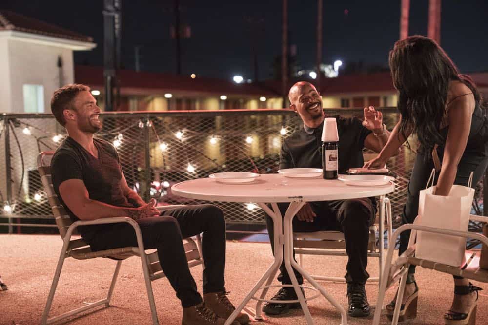 LETHAL WEAPON: L-R: Seann William Scott, Damon Wayans, and Keesha Sharp in the Need To Know” episode of LETHAL WEAPON airing Tuesday, Oct. 2 (9:00-10:00 PM ET/PT) on FOX. ©2018 Fox Broadcasting Co. CR: FOX