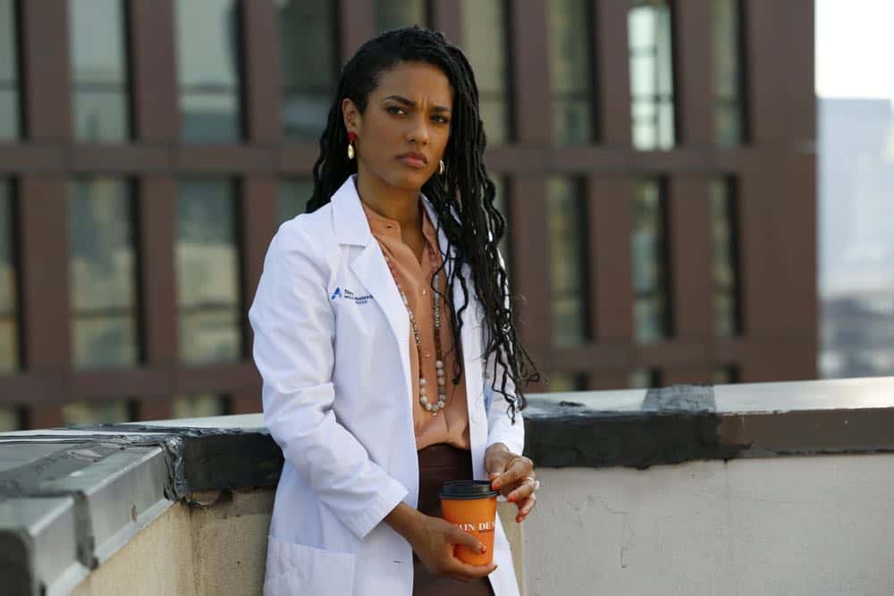 NEW AMSTERDAM -- "Rituals" Episode 102 -- Pictured: Freema Agyeman as Dr. Helen Sharpe -- (Photo by: Will Hart/NBC)