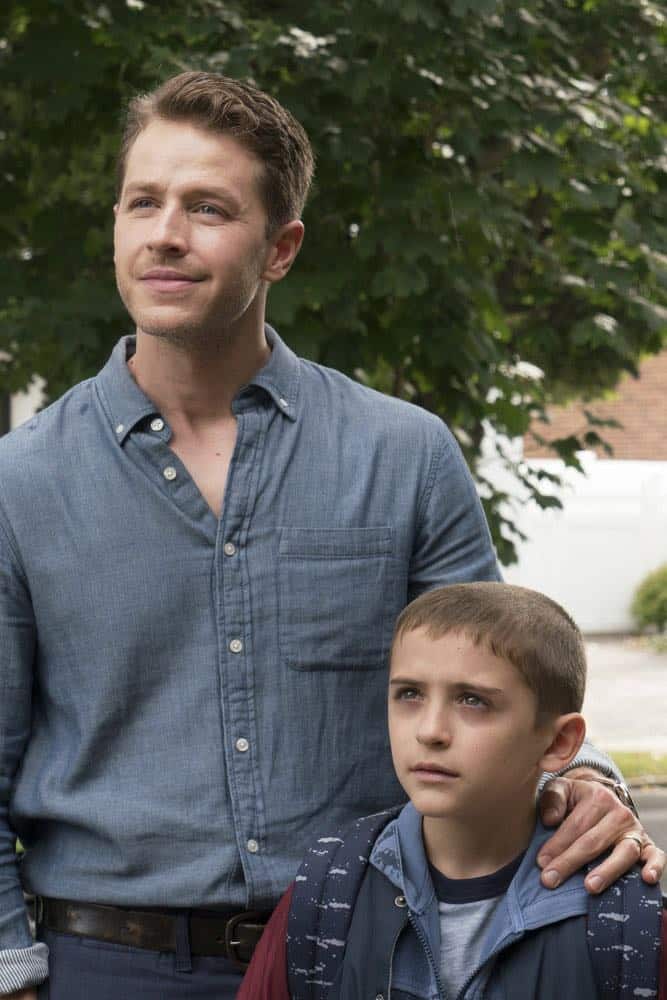 MANIFEST -- "Turbulence" Episode 103 -- Pictured: (l-r) Josh Dallas as Ben Stone, Jack Messina as Cal Stone -- (Photo by: Barbara Nitke/NBC/Warner Brothers)