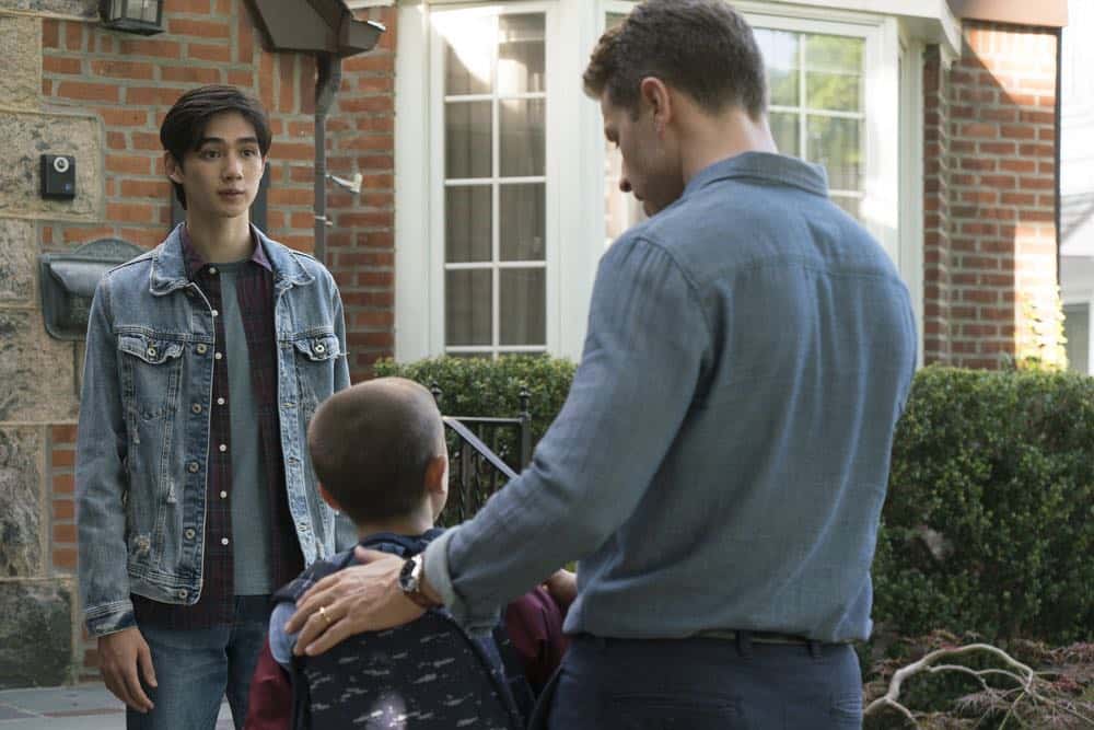 MANIFEST -- "Turbulence" Episode 103 -- Pictured: (l-r) Sean Kaufman as Kevin, Josh Dallas as Ben Stone -- (Photo by: Barbara Nitke/NBC/Warner Brothers)
