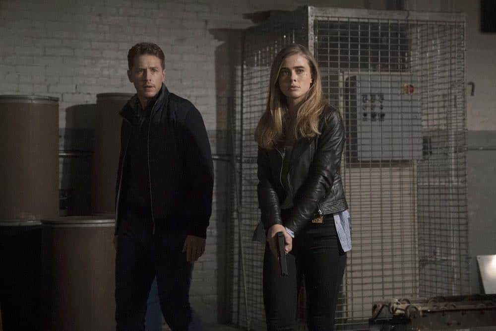 MANIFEST -- "Turbulence" Episode 103 -- Pictured: (l-r) Josh Dallas as Ben Stone, Melissa Roxburgh as Michaela Stone -- (Photo by: Peter Kramer/NBC/Warner Brothers)