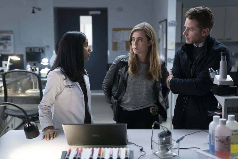MANIFEST -- "Turbulence" Episode 103 -- Pictured: (l-r) Parveen Kaur as Saanvi Bahl, Melissa Roxburgh as Michaela Stone, Josh Dallas as Ben Stone -- (Photo by: Peter Kramer/NBC/Warner Brothers) MANIFEST -- "Turbulence" Episode 103 -- Pictured: (l-r) Parveen Kaur as Saanvi Bahl, Melissa Roxburgh as Michaela Stone, Josh Dallas as Ben Stone -- (Photo by: Peter Kramer/NBC/Warner Brothers)