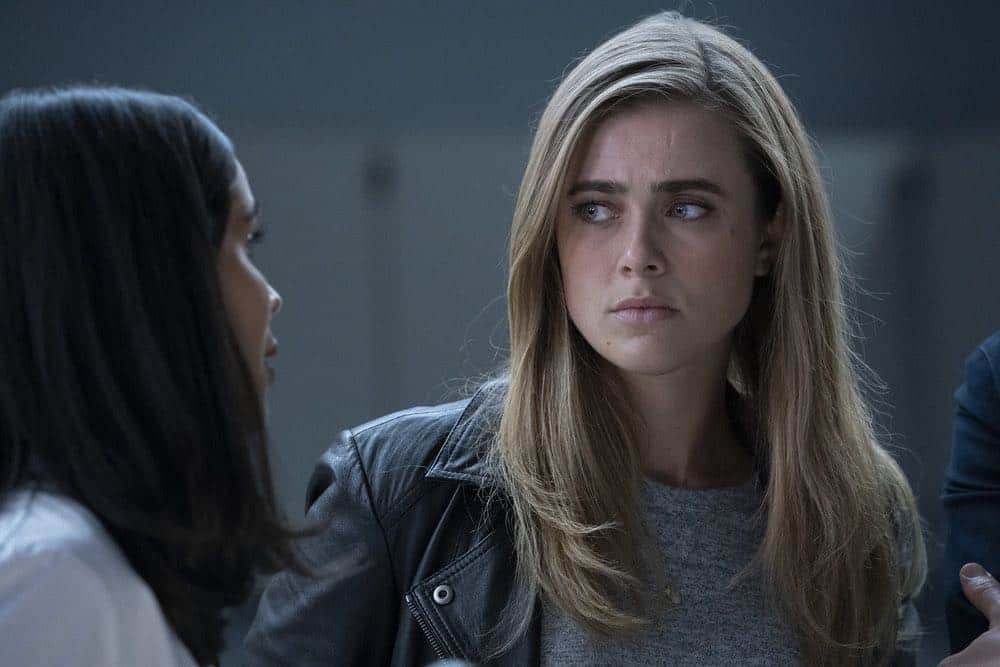 MANIFEST -- "Turbulence" Episode 103 -- Pictured: Melissa Roxburgh as Michaela Stone -- (Photo by: Peter Kramer/NBC/Warner Brothers) MANIFEST -- "Turbulence" Episode 103 -- Pictured: Melissa Roxburgh as Michaela Stone -- (Photo by: Peter Kramer/NBC/Warner Brothers)