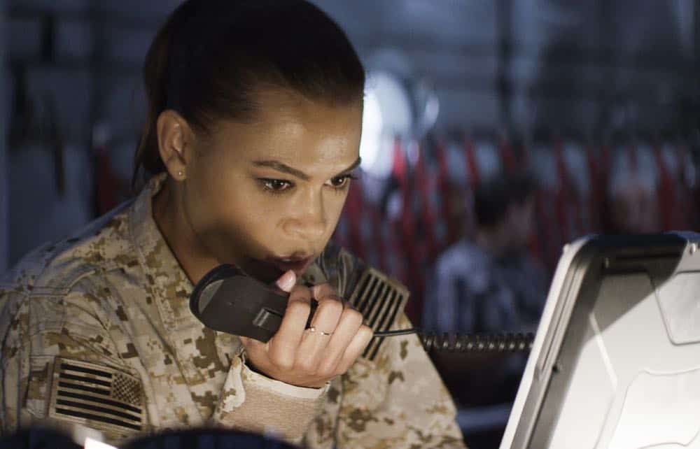 "Fracture" -- Jason and Bravo Team head to the Gulf of Guinea to rescue American hostages after an oil platform is overtaken by armed militants, on the second season premiere of SEAL TEAM, Wednesday, Oct. 3 (9:00-10:00 PM, ET/PT) on the CBS Television Network. Pictured: Toni Trucks as Lisa Davis. Photo: Screengrab/CBS é2018 CBS Broadcasting, Inc. All Rights Reserved