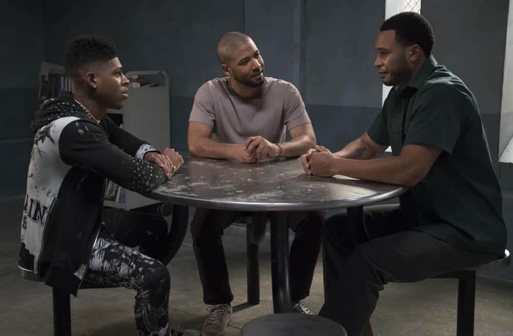 EMPIRE: L-R: Bryshere Y. Gray, Jussie Smollett and Trai Byers in the "Pay For Their Presumptions" Season Five episode of EMPIRE airing Wednesday, Oct. 3 (8:00-9:00 PM ET/PT) on FOX. @2018 Fox Broadcasting Co. CR: Chuck Hodes/FOX. EMPIRE: L-R: Bryshere Y. Gray, Jussie Smollett and Trai Byers in the "Pay For Their Presumptions" Season Five episode of EMPIRE airing Wednesday, Oct. 3 (8:00-9:00 PM ET/PT) on FOX. @2018 Fox Broadcasting Co. CR: Chuck Hodes/FOX.