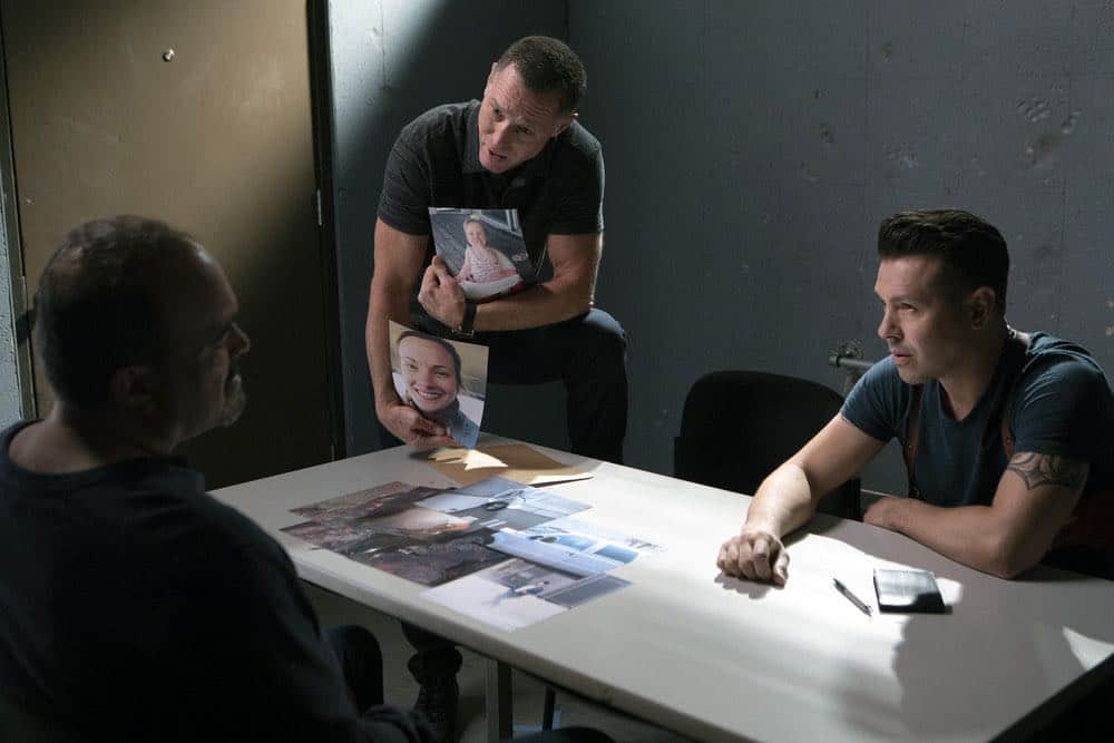 CHICAGO P.D. -- "Endings" Episode 603 -- Pictured: (l-r) Jason Beghe as Hank Voight, Jon Seda as Antonio Dawson -- (Photo by: Adrian Burrows/NBC)