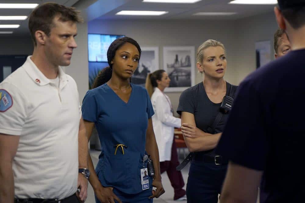CHICAGO MED -- "When To Let Go" Episode 402 -- Pictured: (l-r) Jesse Spencer as Matthew Casey, Yaya DaCosta as April Sexton, Kara Killmer as Sylvie Brett -- (Photo by: Elizabeth Sisson/NBC) CHICAGO MED -- "When To Let Go" Episode 402 -- Pictured: (l-r) Jesse Spencer as Matthew Casey, Yaya DaCosta as April Sexton, Kara Killmer as Sylvie Brett -- (Photo by: Elizabeth Sisson/NBC)