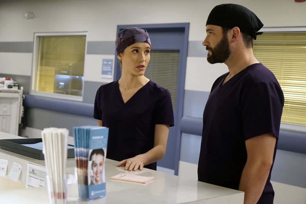 CHICAGO MED -- "When To Let Go" Episode 402 -- Pictured: (l-r) Torrey DeVitto as Natalie Manning, Colin Donnell as Connor Rhodes -- (Photo by: Elizabeth Sisson/NBC)