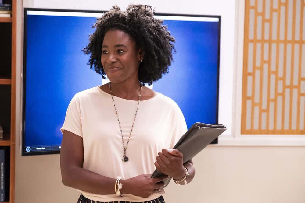 THE GOOD PLACE -- "The Brainy Bunch" Episode 303 -- Pictured: Kirby Howell-Baptiste as Simone Garnett -- (Photo by: Justin Lubin/NBC)