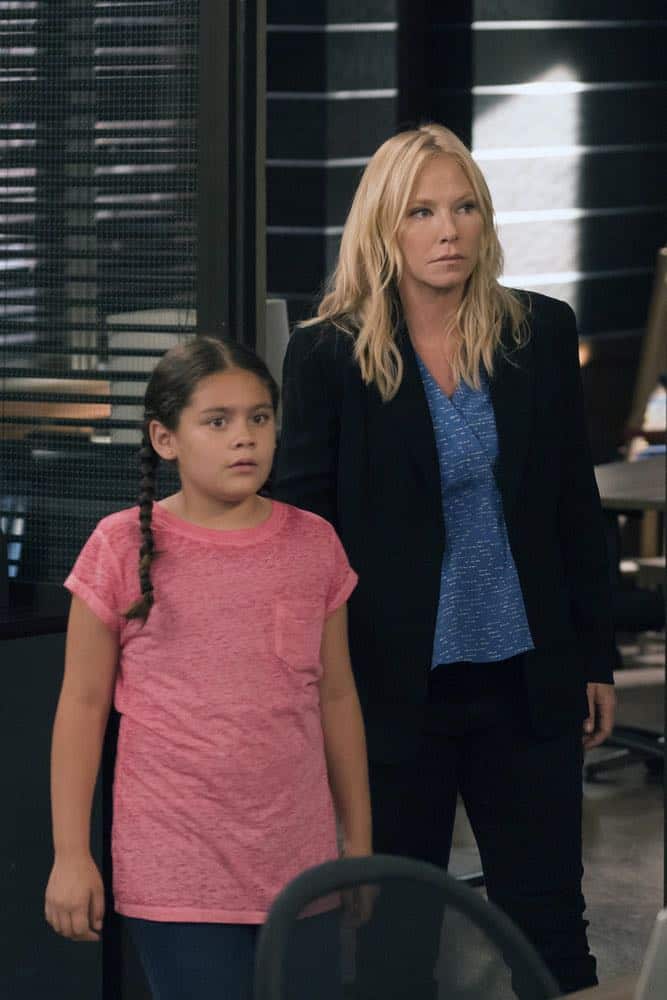 LAW & ORDER: SPECIAL VICTIMS UNIT -- "Zero Tolerance" Episode 2002 -- Pictured: (l-r) Scarlett Daisy Lopez as Gabriela Sosa, Kelli Giddish as Detective Amanda Rollins -- (Photo by: Barbara Nitke/NBC)