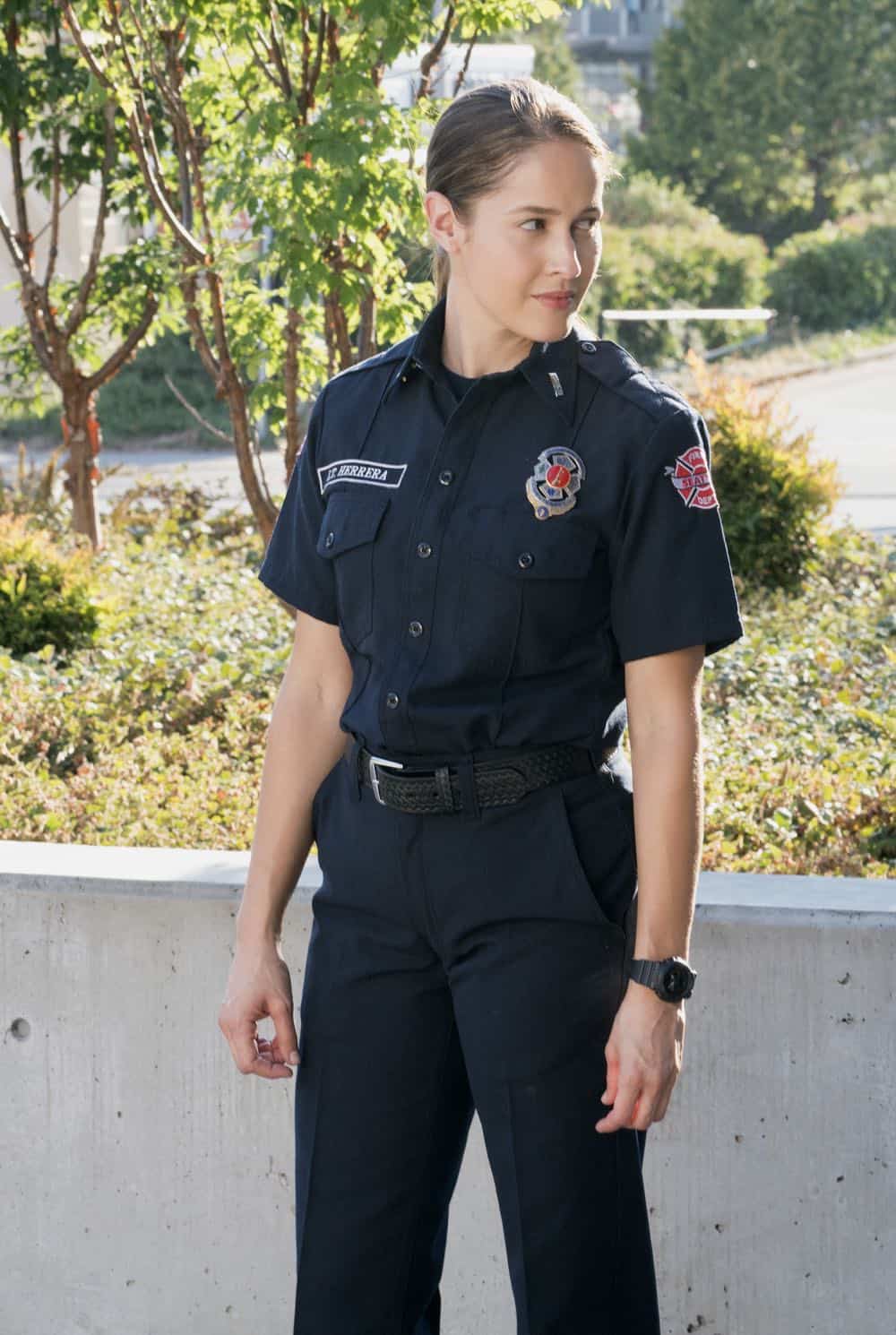 STATION 19 - "No Recovery" - Lives hang in the balance as the members of Station 19 continue to fight a raging inferno inside a skyscraper. Meanwhile, Pruitt's health is in grave danger at Grey Sloan; and a seasoned firefighter with a mysterious past arrives at Station 19, leaving everyone to wonder what the future holds, on the season two premiere of ABC's "Station 19," THURSDAY, OCT. 4 (9:01-10:00 p.m. EDT), on The ABC Television Network. (ABC/Derek Johnson) JAINA LEE ORTIZ