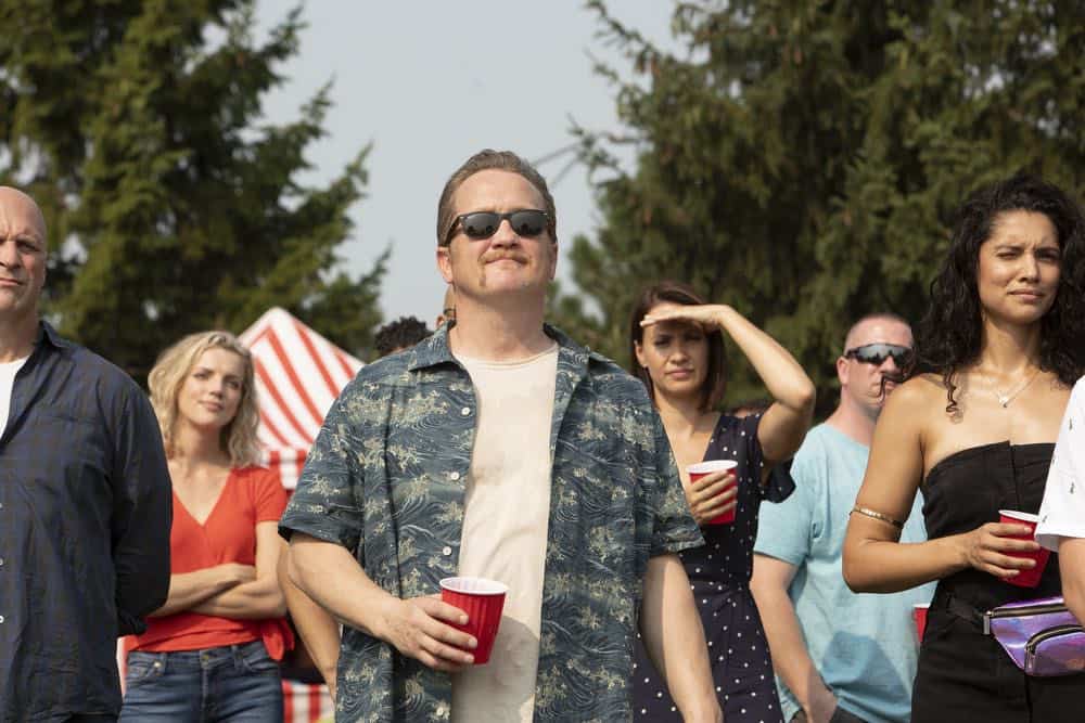 CHICAGO FIRE -- "Thirty Percent Sleight of Hand" Episode 703 -- Pictured: (l-r) Randy Flagler as Capp, Kara Killmer as Sylvie Brett, Christian Stolte as Randy "Mouch" McHolland, Miranda Raye Mayo as Stella Kidd -- (Photo by: Adrian Burrows/NBC)