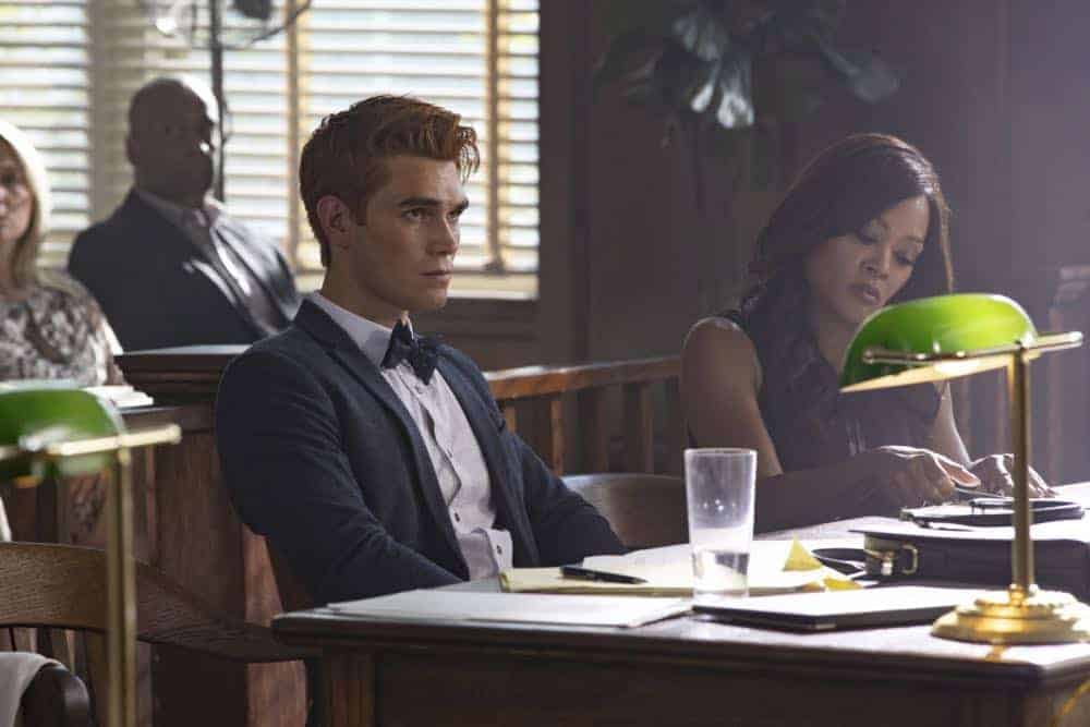 Riverdale -- "Chapter Thirty-Six: Labor Day" -- Image Number: RVD301b_0113.jpg -- Pictured (L-R): KJ Apa as Archie and Robin Givens as Sierra McCoy -- Photo: Jack Rowand/The CW -- é 2018 The CW Network, LLC. All Rights Reserved.