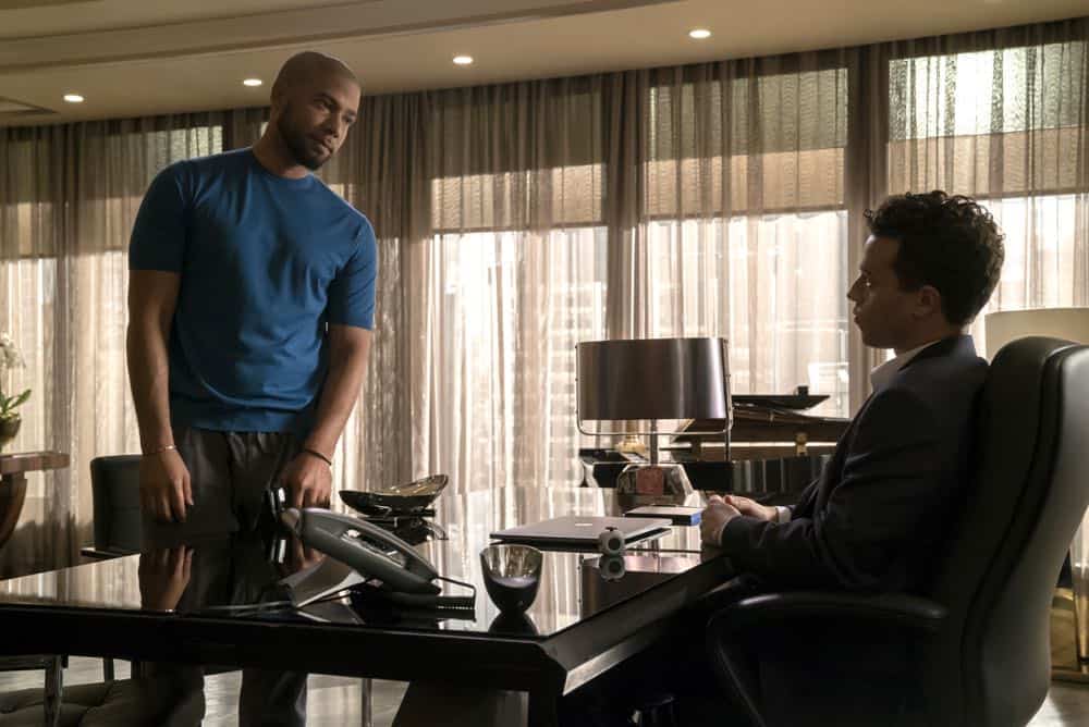 EMPIRE: L-R: Jussie Smollett and A.Z. Kelsey in the "Pride" episode of EMPIRE airing Wednesday, Oct. 10 (8:00-9:00 PM ET/PT) on FOX. @2018 Fox Broadcasting Co. CR: Chuck Hodes/FOX.