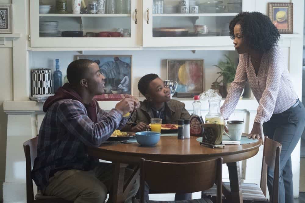 All American -- "Pilot"-- Image Number: ALA101b_0390ra.jpg -- Pictured (L-R): Daniel Ezra as Spencer James, Jalyn Hall as Dillon James and Karimah Westbrook as Grace James -- Photo: Patrick Wymore/The CW -- é 2018 The CW Network, LLC. All Rights Reserved