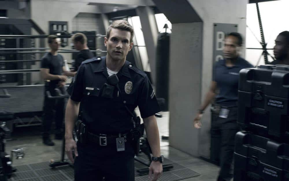 "Fire and Smoke" -- The SWAT team is enlisted by Hondo's new romantic interest, Deputy District Attorney Nia Wells (Nikiva Dionne), to protect the jurors of a high-profile bribery trial, after some of them are targeted by organized crime in a series of fire-bombings, on S.W.A.T., Thursday, Oct. 11 (10:00-11:00 PM, ET/PT) on the CBS Television Network. Pictured: Alex Russell as Jim Street. Photo: Screengrab/CBS é2018 CBS Broadcasting, Inc. All Rights Reserved