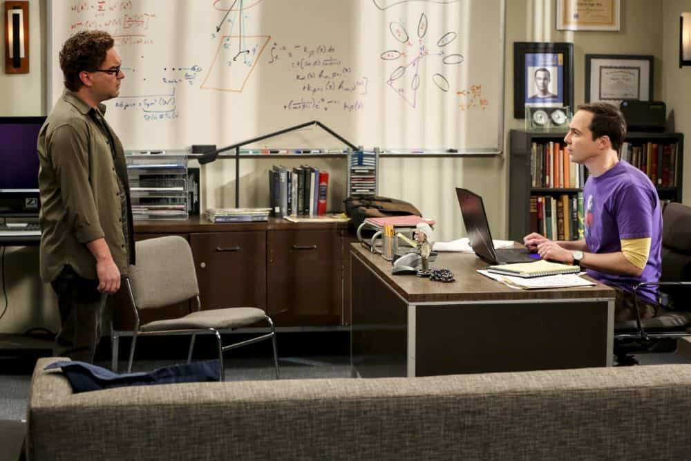 "The Tam Turbulence" -- Pictured: Leonard Hofstadter (Johnny Galecki) and Sheldon Cooper (Jim Parsons). When Sheldon won't tell anyone why he's never mentioned Tam (Robert Wu), his childhood best friend, Leonard takes matters into his own hands. Also, Bernadette and Penny take out Raj's fiancée, Anu (Rati Gupta), for dinner to get the skinny on her, on THE BIG BANG THEORY, Thursday, Oct. 11 (8:00-8:31 PM, ET/PT) on the CBS Television Network. Jerry O'Connell returns as Sheldon's brother, George. Photo: Michael Yarish/CBS é2018 CBS Broadcasting, Inc. All Rights Reserved.