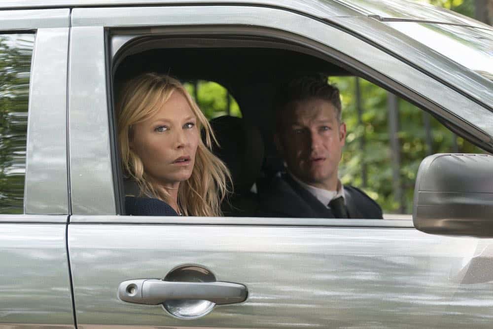 LAW & ORDER: SPECIAL VICTIMS UNIT -- "Revenge" Episode 2004 -- Pictured: (l-r) Kelli Giddish as Detective Amanda Rollins, Peter Scanavino as Dominick "Sonny" Carisi -- (Photo by: Barbara Nitke/NBC)