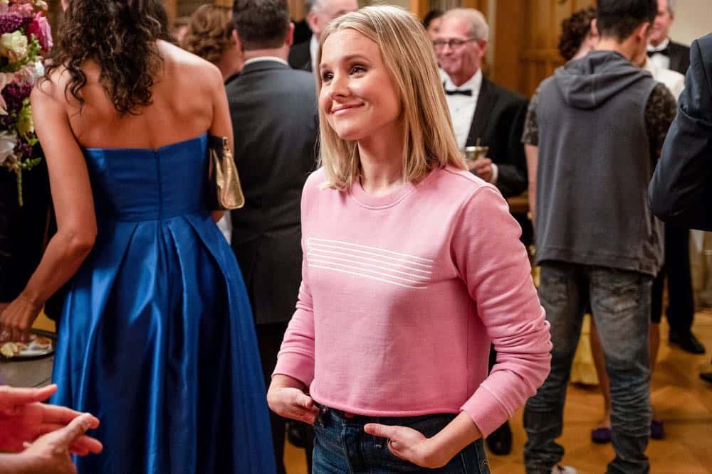 THE GOOD PLACE -- "The Snowplow" Episode 304 -- Pictured: Kristen Bell as Eleanor Shellstrop -- (Photo by: Colleen Hayes/NBC) THE GOOD PLACE -- "The Snowplow" Episode 304 -- Pictured: Kristen Bell as Eleanor Shellstrop -- (Photo by: Colleen Hayes/NBC)