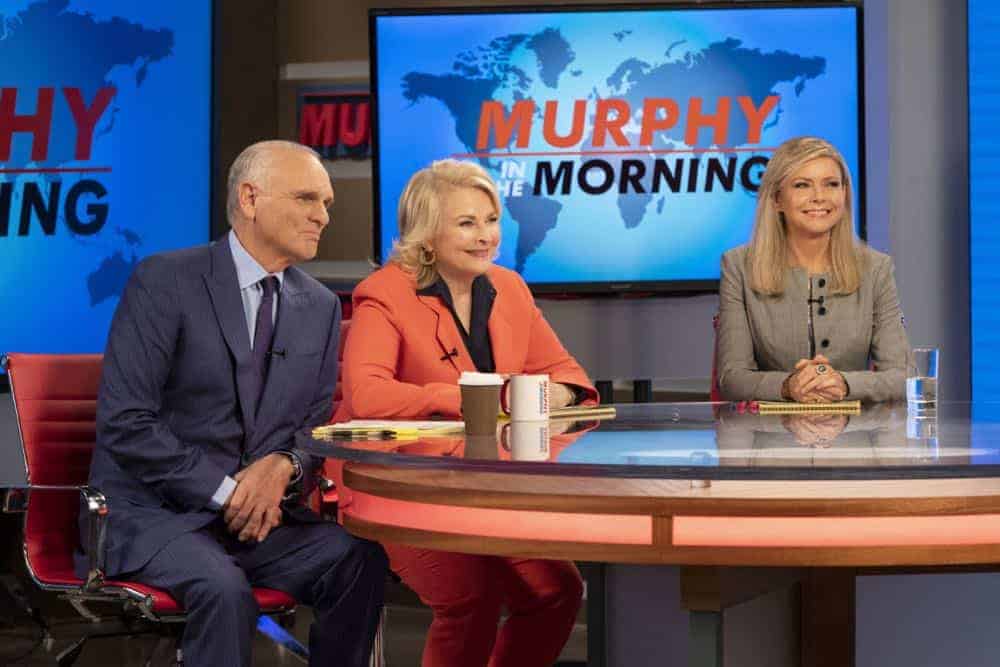 "Murphy Too" -- After attending a sexual harassment seminar for the "Murphy in the Morning" staff, Murphy is surprised to find herself reeling from the long-repressed memory of her own #MeToo moment, on MURPHY BROWN, Thursday, Oct. 11 (9:30-10:00 PM, ET/PT) on the CBS Television Network. Pictured L-R: Joe Regalbuto as Frank Fontana, Candice Bergen as Murphy Brown, and Faith Ford as Corky Sherwood Photo Credit: David Giesbrecht/é 2018 Warner Bros. Entertainment Inc. All Rights Reserved "Murphy Too" -- After attending a sexual harassment seminar for the "Murphy in the Morning" staff, Murphy is surprised to find herself reeling from the long-repressed memory of her own #MeToo moment, on MURPHY BROWN, Thursday, Oct. 11 (9:30-10:00 PM, ET/PT) on the CBS Television Network. Pictured L-R: Joe Regalbuto as Frank Fontana, Candice Bergen as Murphy Brown, and Faith Ford as Corky Sherwood Photo Credit: David Giesbrecht/é 2018 Warner Bros. Entertainment Inc. All Rights Reserved