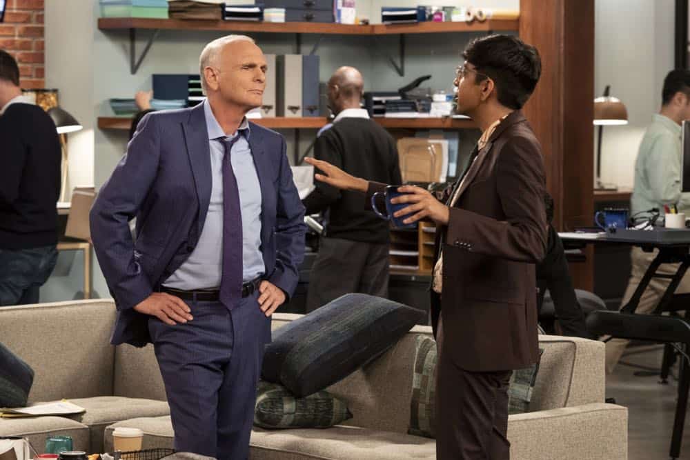 "Murphy Too" -- After attending a sexual harassment seminar for the "Murphy in the Morning" staff, Murphy is surprised to find herself reeling from the long-repressed memory of her own #MeToo moment, on MURPHY BROWN, Thursday, Oct. 11 (9:30-10:00 PM, ET/PT) on the CBS Television Network. Pictured L-R: Joe Regalbuto as Frank Fontana and Nik Dodani as Pat Patel Photo Credit: David Giesbrecht/é 2018 Warner Bros. Entertainment Inc. All Rights Reserved "Murphy Too" -- After attending a sexual harassment seminar for the "Murphy in the Morning" staff, Murphy is surprised to find herself reeling from the long-repressed memory of her own #MeToo moment, on MURPHY BROWN, Thursday, Oct. 11 (9:30-10:00 PM, ET/PT) on the CBS Television Network. Pictured L-R: Joe Regalbuto as Frank Fontana and Nik Dodani as Pat Patel Photo Credit: David Giesbrecht/é 2018 Warner Bros. Entertainment Inc. All Rights Reserved