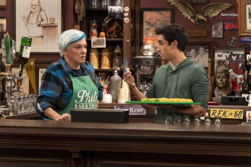 "Murphy Too" --After attending a sexual harassment seminar for the "Murphy in the Morning" staff, Murphy is surprised to find herself reeling from the long-repressed memory of her own #MeToo moment, on MURPHY BROWN, Thursday, Oct. 11 (9:30-10:00 PM, ET/PT) on the CBS Television Network. Pictured L-R: Tyne Daly as Phyllis and Adan Rocha as Miguel Photo Credit: David Giesbrecht/é 2018 Warner Bros. Entertainment Inc. All Rights Reserved