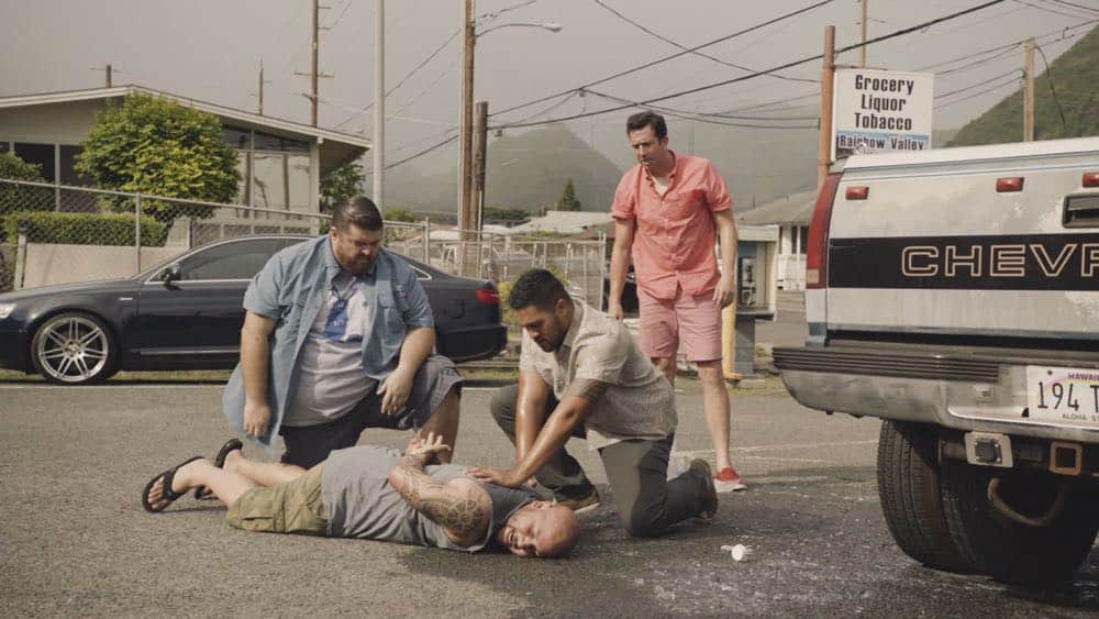 "Mimiki ke kai, ahuwale ka papa leho" -- Crime spikes when a heat wave hits Oahu, causing McGarrett and Danny to hunt down a bank thief, and Tani and Junior's car is stolen while they're on duty. Also, Grover plays the golf game of a lifetime, and Kamekona incites a riot by price-gouging on his shave ice, on HAWAII FIVE-0, Friday, Oct. 12 (9:00-10:00 PM, ET/PT) on the CBS Television Network.Pictured L: Jorge Garcia as Jerry Ortega. Photo: Screengrab/CBS é2018 CBS Broadcasting, Inc. All Rights Reserved ("Mimiki ke kai, ahuwale ka papa leho" is Hawaiian for "When the Sea Draws Out the Tidal Wave, the Rocks Where the Cowries Hide Are Exposed")