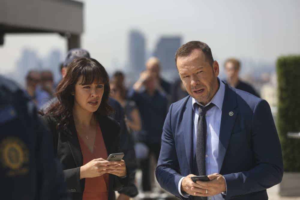 ââ¬Ã
ÂMind Gamesââ¬àââ¬" While investigating a case involving a woman who shot her husband while she was drunk, Danny's instincts tell him there is more to the story. Also, Anthony ignores Erin's orders to drop an assault case; Frank holds an emergency drill for his inner circle; and Jamie and Eddie navigate their changing work-life dynamic, on BLUE BLOODS, Friday, Oct. 12 (10:00-11:00 PM, ET/PT) on the CBS Television Network. Pictured: Marisa Ramirez, Donnie Wahlberg Photo: Craig Blankenhorn/CBS ÃÂé2018CBS Broadcasting Inc. All Rights Reserved.