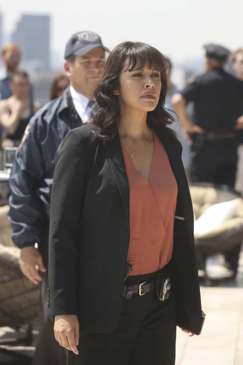 "Mind Games" -- While investigating a case involving a woman who shot her husband while she was drunk, Danny's instincts tell him there is more to the story. Also, Anthony ignores Erin's orders to drop an assault case; Frank holds an emergency drill for his inner circle; and Jamie and Eddie navigate their changing work-life dynamic, on BLUE BLOODS, Friday, Oct. 12 (10:00-11:00 PM, ET/PT) on the CBS Television Network. Pictured: Marisa Ramirez Photo: Craig Blankenhorn/CBS é2018CBS Broadcasting Inc. All Rights Reserved.