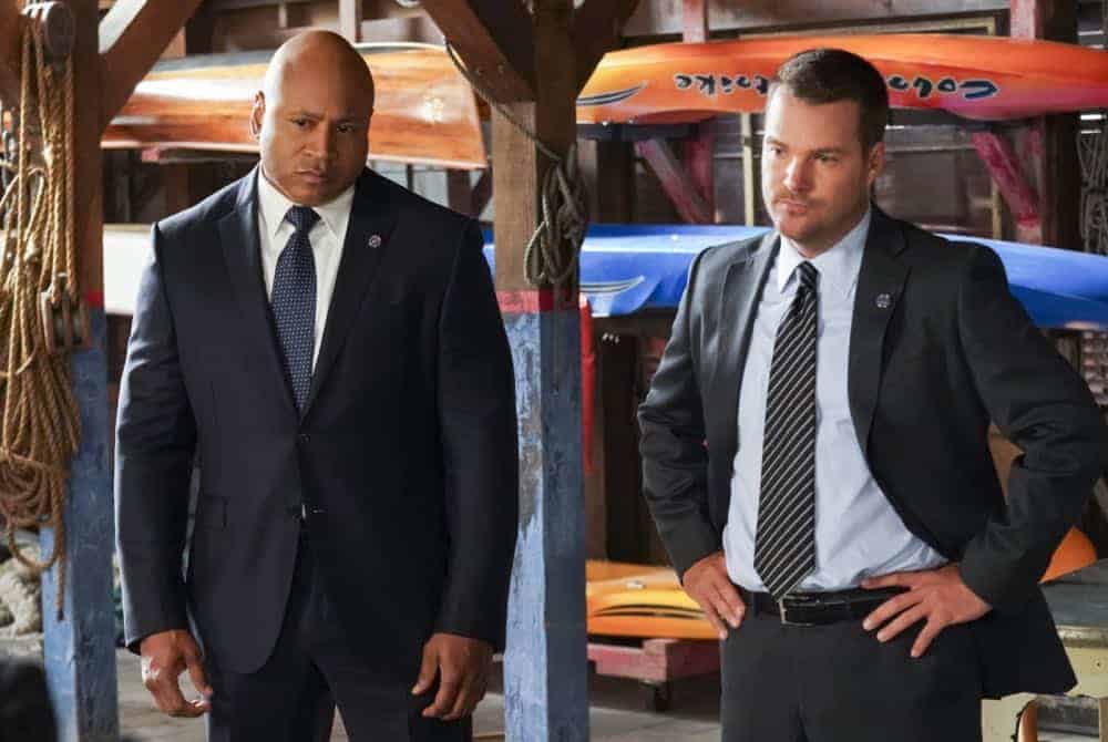 "The Prince" -- Pictured: LL COOL J (Special Agent Sam Hanna) and Chris O'Donnell (Special Agent G. Callen). Callen and Sam are assigned protection duty for Deputy Crown Prince Kamal (Ritesh Rajan) after an unknown assassin targets his decoy upon his arrival in Los Angeles, on NCIS: LOS ANGELES, Sunday, Oct. 14 (9:30-10:30 PM, ET/9:00-10:00 PM, PT) on the CBS Television Network. Photo: Monty Brinton/CBS é2018 CBS Broadcasting, Inc. All Rights Reserved.
