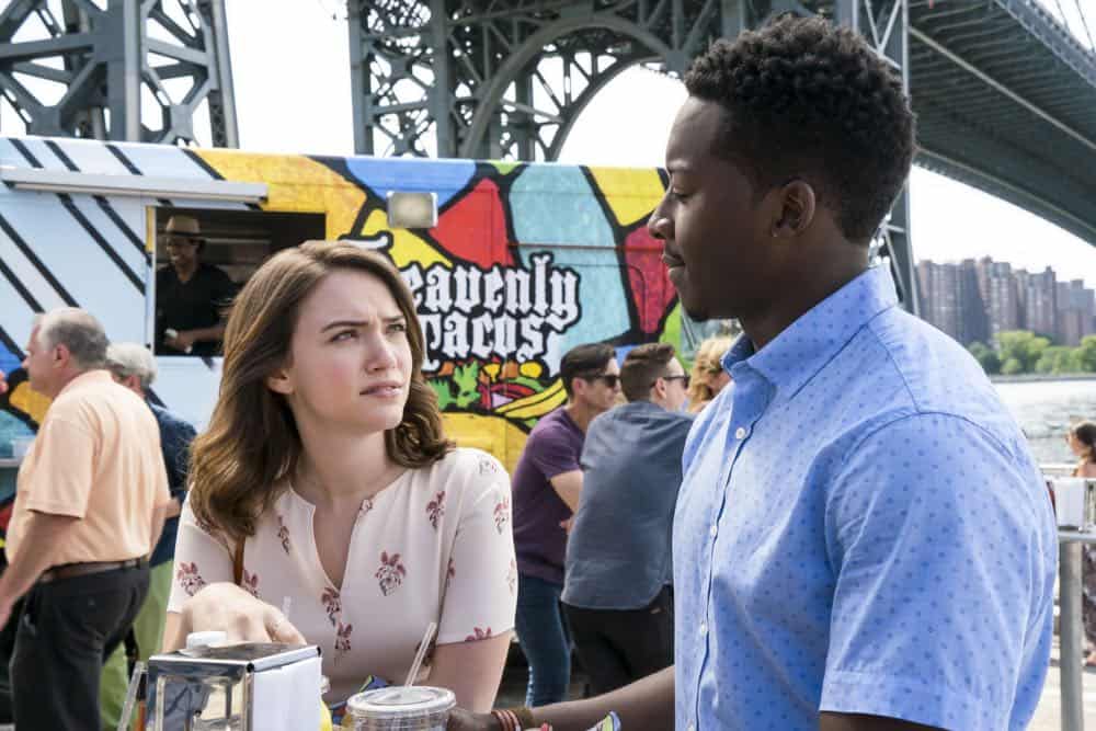 "Heavenly Taco Truck" -- Miles' wallet is stolen when he, Rakesh and Cara check out a food truck the God Account suggests that he "like." But when the account then suggests that he befriend a private investigator, Miles decides to turn the tables and have the PI help him track down the thief, who Miles believes is linked to the account, on GOD FRIENDED ME, Sunday, Oct. 14 (8:30-9:30 PM, ET/8:00-9:00 PM, PT) on the CBS Television Network. Pictured L to R: Violett Beane as Cara Bloom, and Brandon Micheal Hall as Miles Finer. Photo Credit: Barbara Nitke/é2018 Warner Bros. Entertainment Inc. All Rights Reserved. "Heavenly Taco Truck" -- Miles' wallet is stolen when he, Rakesh and Cara check out a food truck the God Account suggests that he "like." But when the account then suggests that he befriend a private investigator, Miles decides to turn the tables and have the PI help him track down the thief, who Miles believes is linked to the account, on GOD FRIENDED ME, Sunday, Oct. 14 (8:30-9:30 PM, ET/8:00-9:00 PM, PT) on the CBS Television Network. Pictured L to R: Violett Beane as Cara Bloom, and Brandon Micheal Hall as Miles Finer. Photo Credit: Barbara Nitke/é2018 Warner Bros. Entertainment Inc. All Rights Reserved.