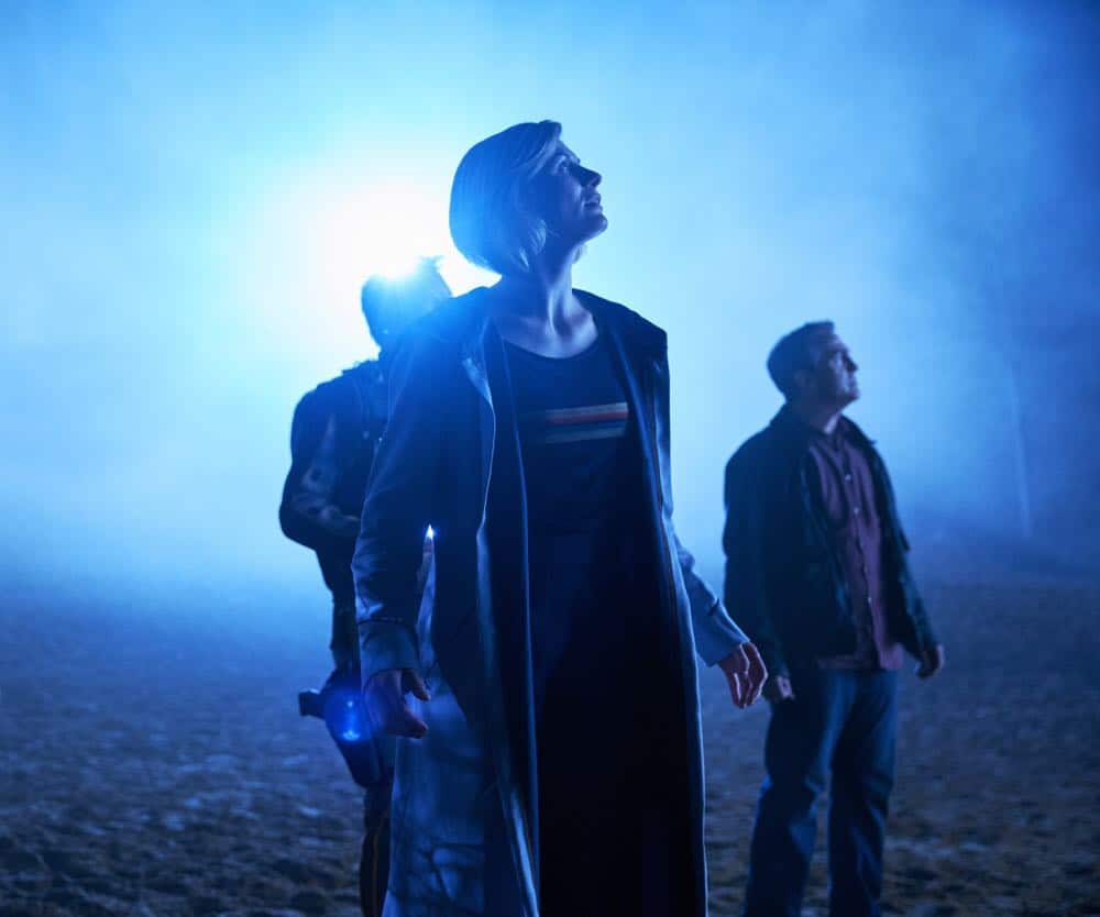 Picture shows: Epzo (SHAUN DOOLEY), The Doctor (JODIE WHITTAKER), Graham (BRADLEY WALSH).