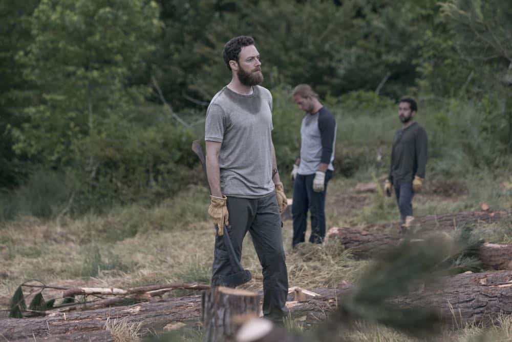 Ross Marquand as Aaron - The Walking Dead _ Season 9, Episode 2 - Photo Credit: Jackson Lee Davis/AMC Ross Marquand as Aaron - The Walking Dead _ Season 9, Episode 2 - Photo Credit: Jackson Lee Davis/AMC