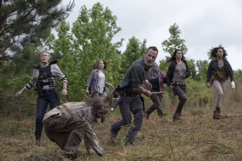 Andrew Lincoln as Rick Grimes, Melissa McBride as Carol Peletier - The Walking Dead _ Season 9, Episode 2 - Photo Credit: Jackson Lee Davis/AMC